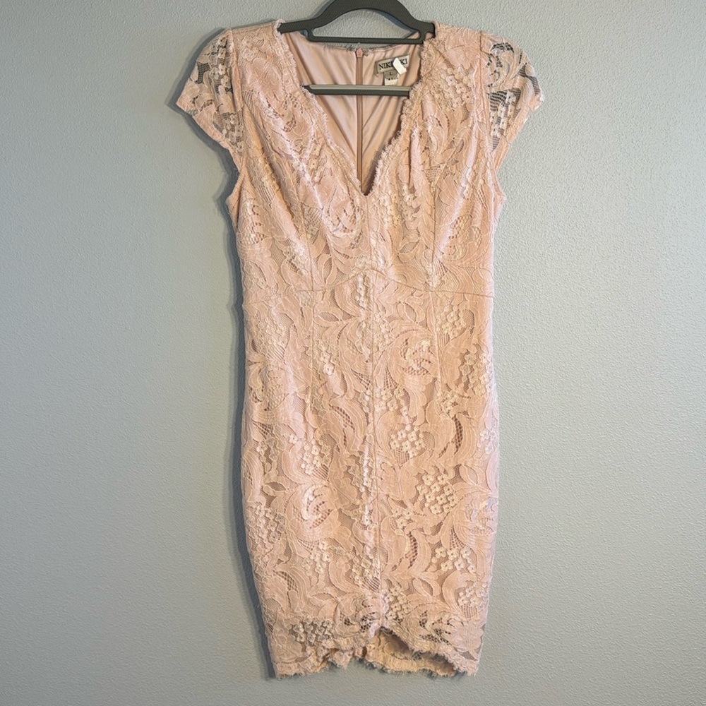 Elegant Pink Lace Dress